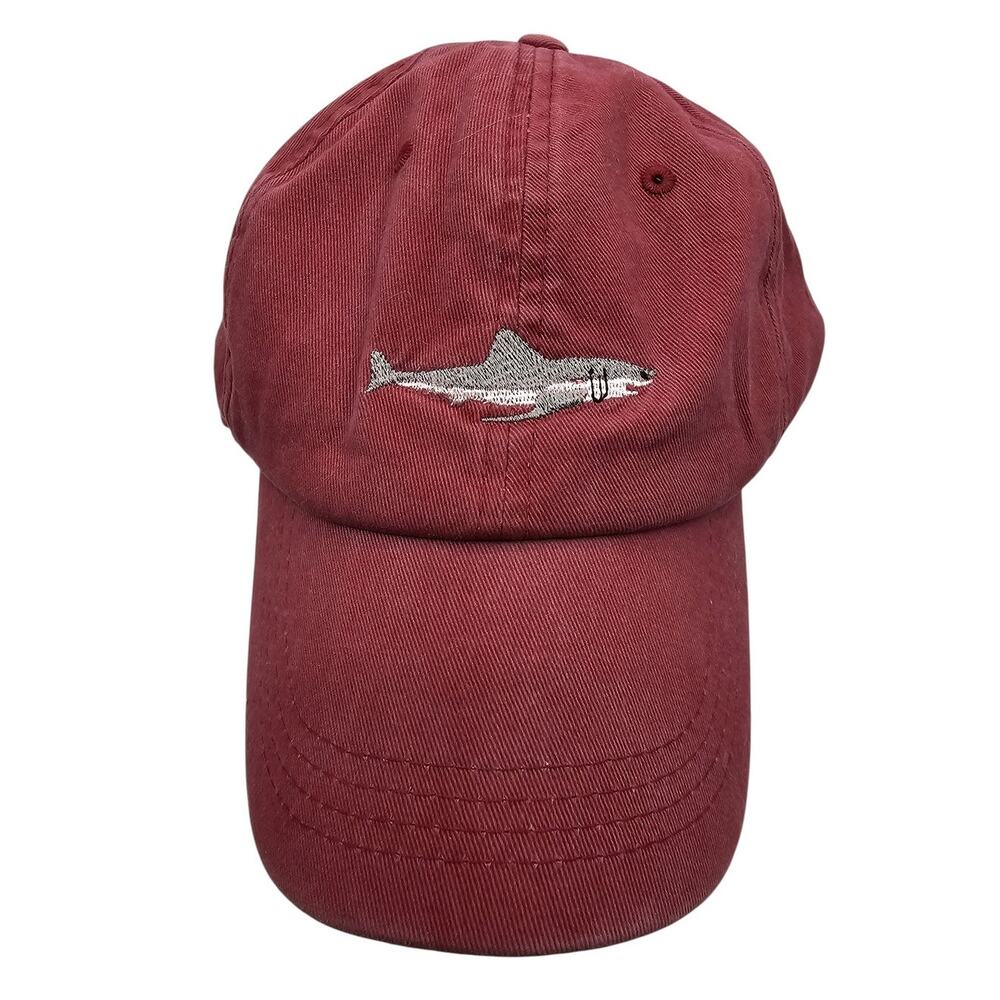 Vintage Distressed Baseball Cap 100% Cotton Shark Embroidered Adjustable Dad Hat